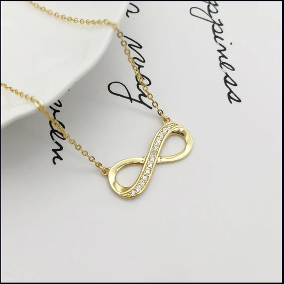 18K Gold Plated 925 Sterling Silver Infinity Necklace