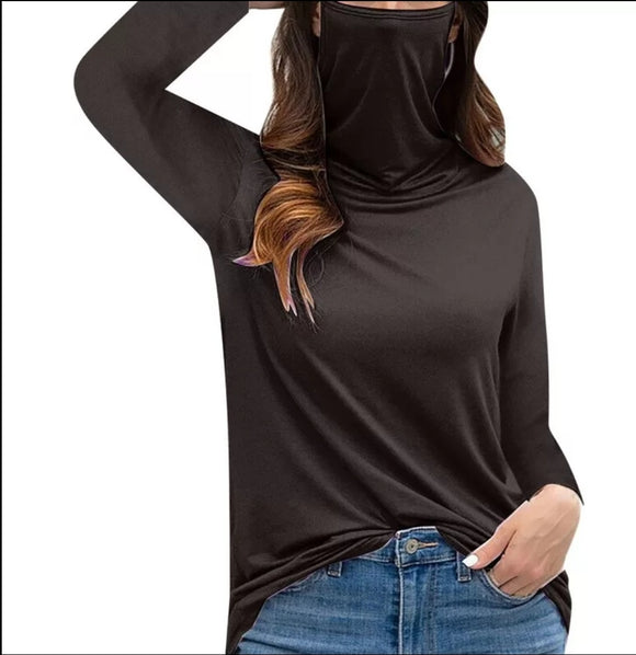 Long Sleeve T-Shirt Tops with Mask